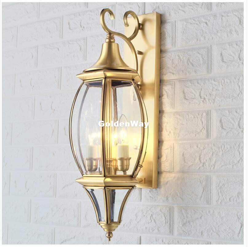 Outdoor Lighting Brass - Antiek Messing Wandlamp Buiten/Binnen LED Design