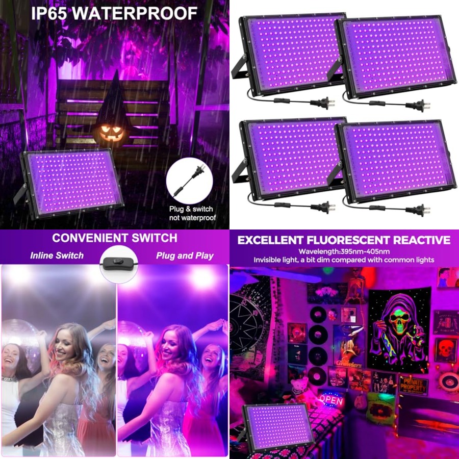 Led Flood Light - 200W LED Black Lights voor Glow