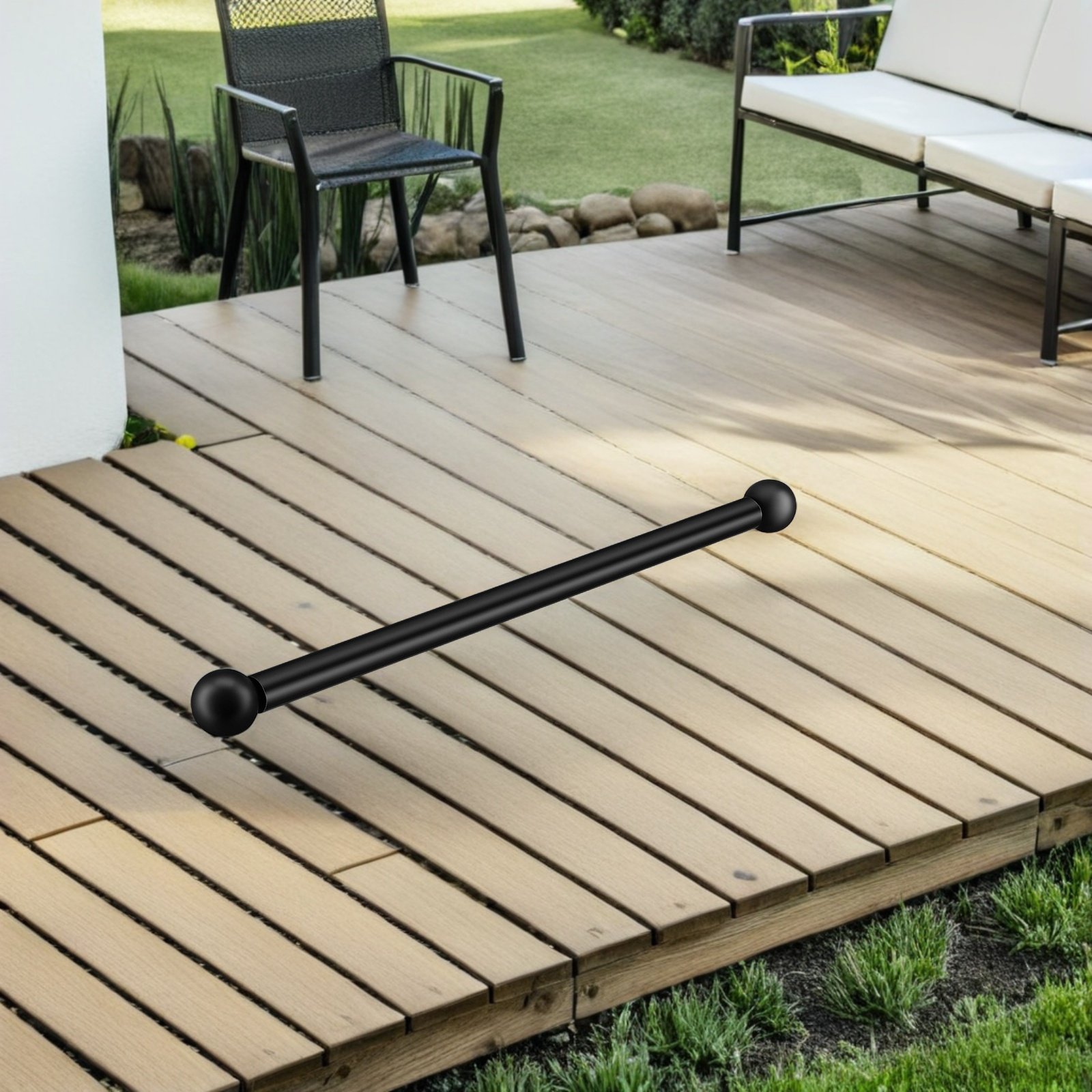 Outdoor Lighting Lamp - 2 stuks lantaarnpaal kruisarm zwart metaal