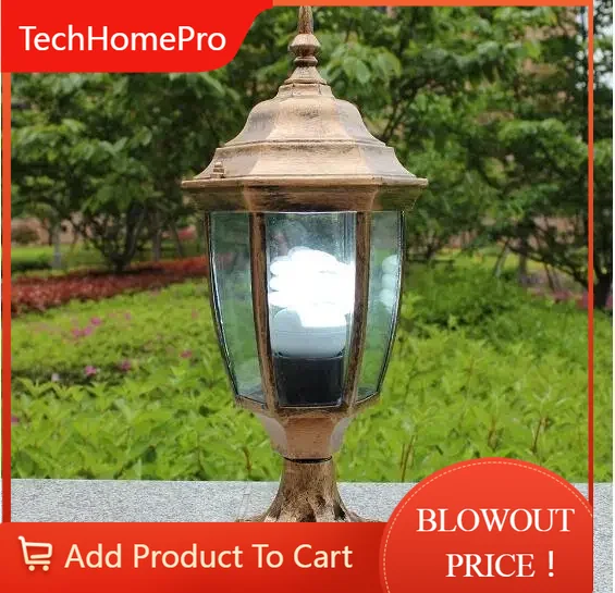 Outdoor Lighting Brass - TechHP Antiek Messing Tuinlamp Vintage Klassieke