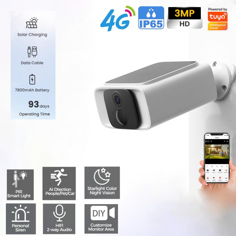 Outdoor Lighting And Camera - EOENK 3MP Outdoor Solar Camera Draadloze