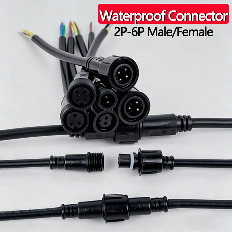 Outdoor Lighting Socket - Waterdichte draadconnectorset 2/3/4/5/6-pins stekker met 0,5-1,5