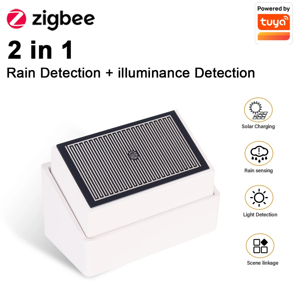 Outdoor Lighting Zigbee - Tuya Zigbee Regendruppeldetectiesensor met lichtdetector IPX4