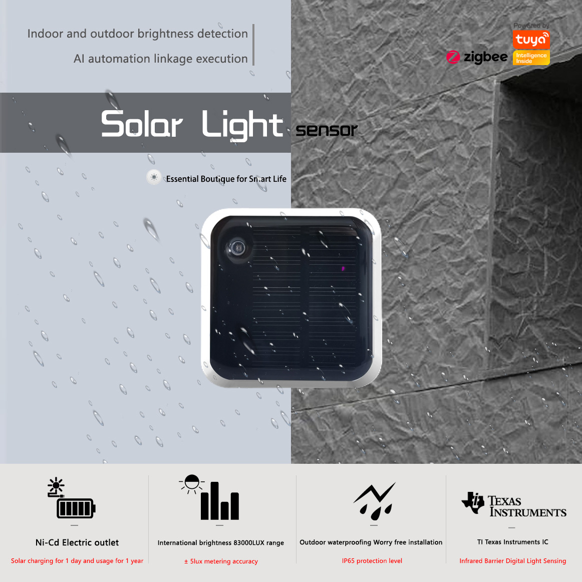 Outdoor Lighting Zigbee - Tuya Zigbee Solar Light Sensor Waterdicht