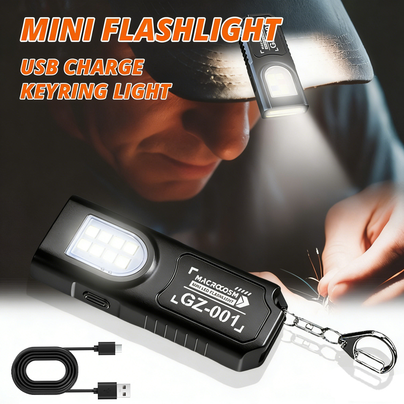 Led Flood Light - LED-sleutelhangerzaklamp Type C Oplaadbaar 550LM Draagbare