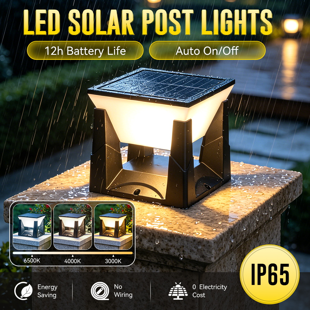 3-kleuren zonne-postlamp IP65  - Outdoor Yard Lighting Fixtures recensie en prijs