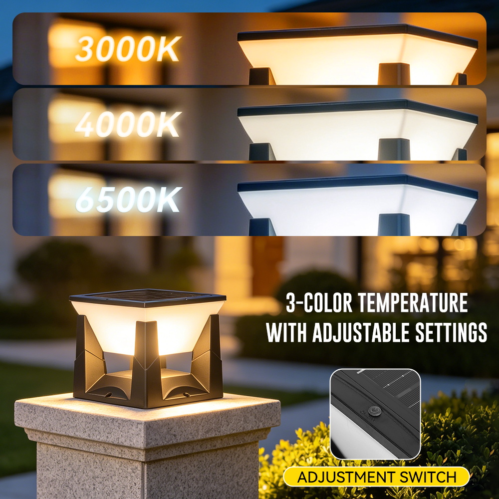 3-kleuren zonne-postlamp IP65  - Outdoor Yard Lighting Fixtures recensie en prijs