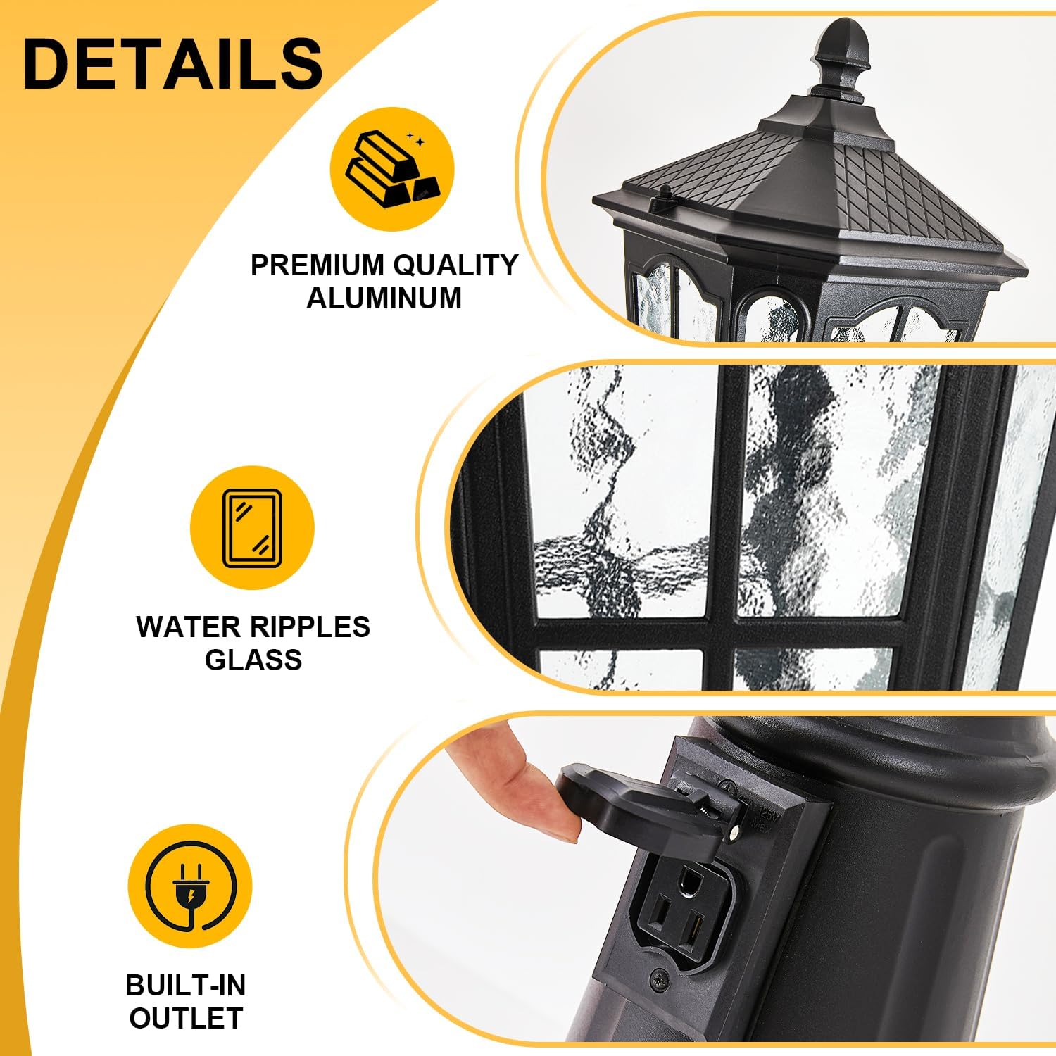 Waterdichte buitenpaallamp met - Outdoor Yard Lighting Fixtures recensie en prijs
