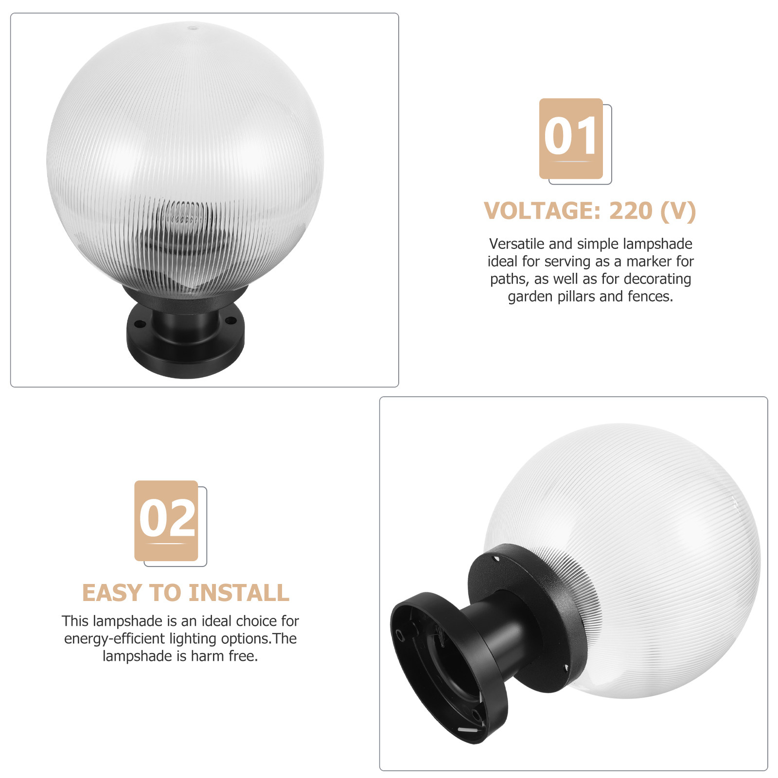 1Set Globe Lampenkap Acryl Bui - Outdoor Yard Lighting Fixtures recensie en prijs