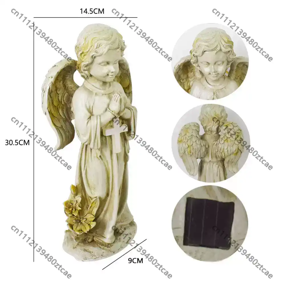 Solar Cross Angel Statue Tomb  - Outdoor Lighting Brass recensie en prijs