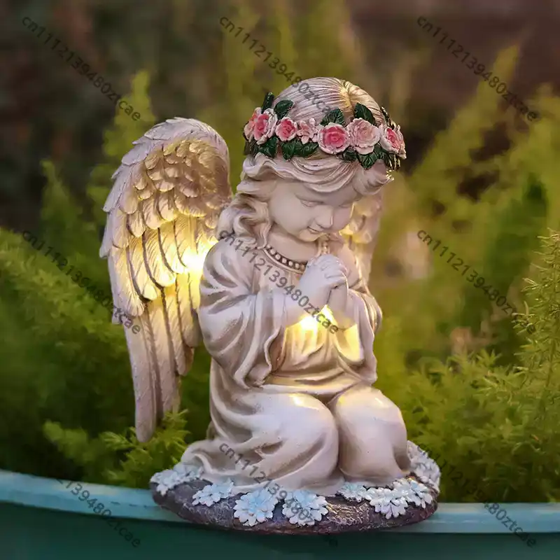 Solar Cross Angel Statue Tomb  - Outdoor Lighting Brass recensie en prijs