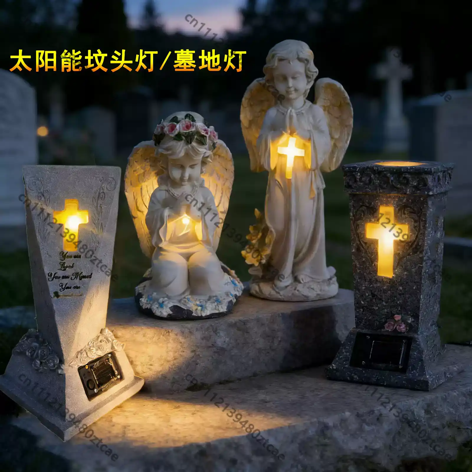 Solar Cross Angel Statue Tomb  - Outdoor Lighting Brass recensie en prijs
